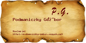 Podmaniczky Gábor névjegykártya